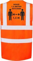 Oranje Corona/COVID-19 vest/hesje 1,5 meter afstand voor volwassenen - Veiligheidsvest werkkleding - RIVM regels/richtlijnen - Flatten the curve - Stay safe