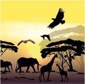 60x stuks Afrika safari servetten - savanne safari thema  3-laags - feest artikelen - feest decoraties
