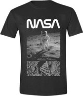 NASA - Man on the Moon Heren T-Shirt - Zwart - XXL