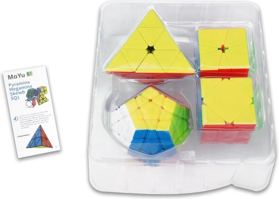 Puzzelkubus – Pyraminx, Megaminx, Skewb, Square-1 – MoYu – Gratis 2x Qubuss Cubestand - MoYu