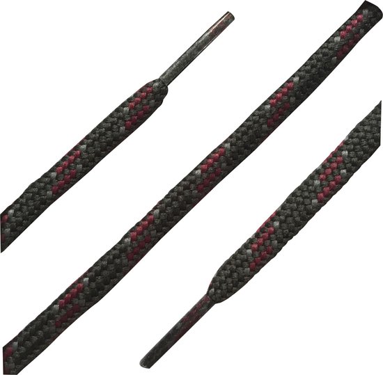 Veters kant met hart 120cm x 3cm voor schoenen / sneakers black (per paar) | FRIS! Kralen en Sieraden