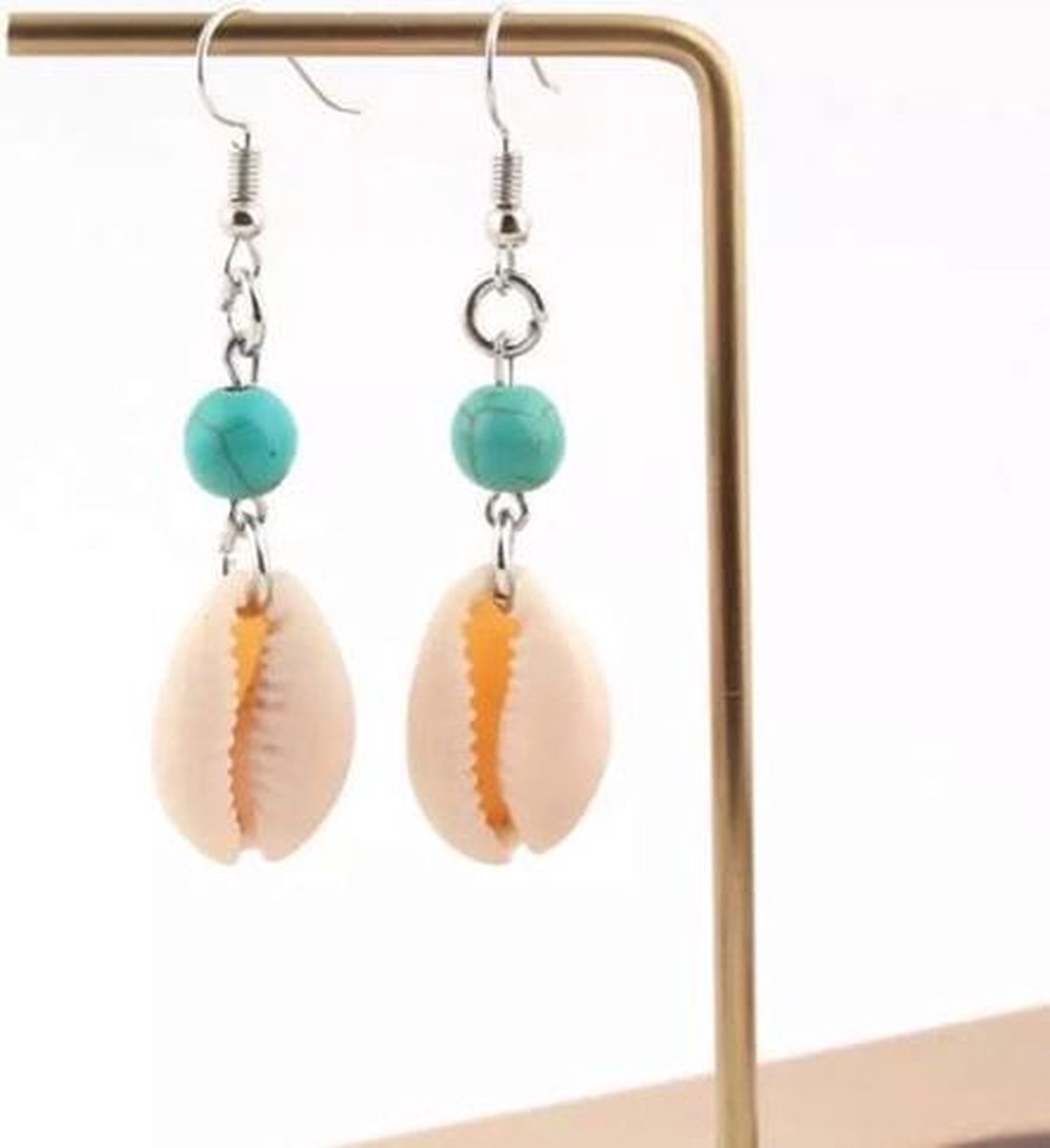 Jomide Schelp oorhangers - Bohemian Turquoise
