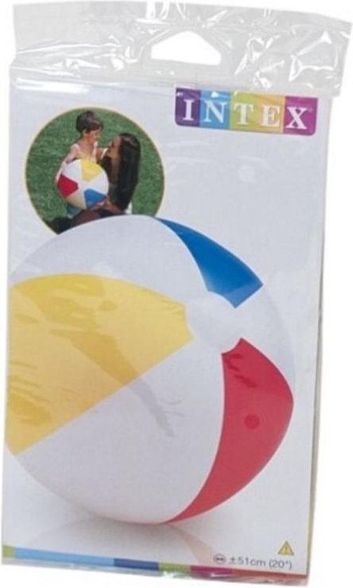 Ballon de plage gonflable Intex, 61 cm, Blauw, jaune, rose et Wit, Été, Piscine