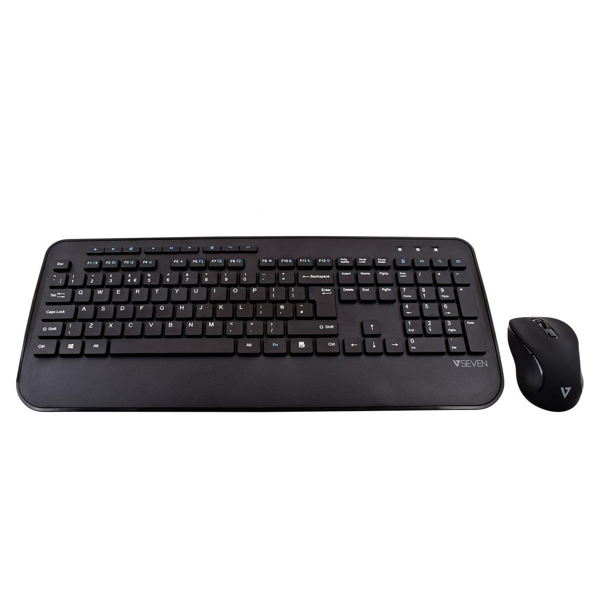 V7 CKW300UK toetsenbord Inclusief muis RF Draadloos UK International Zwart