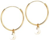 Goud Plated Hoop met Maan 22 MM