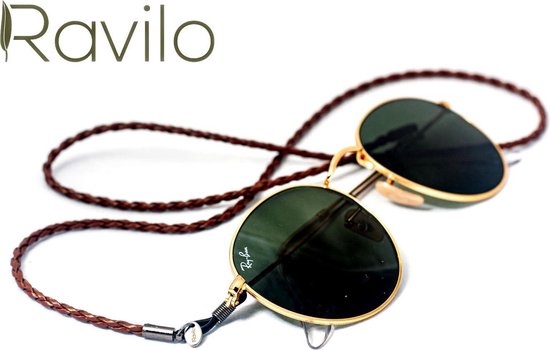 Ravilo® Brillenkoord - gevlochten - bruin - glasses cord - brillen accessoire - Ravilo