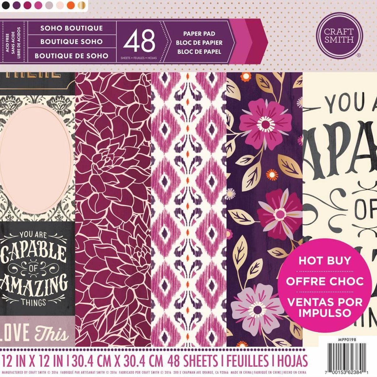 Craft Smith: Soho Boutique Paper Pad 12*12" (MPP0198)