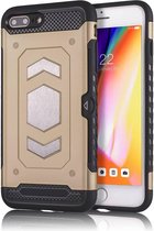 Ntech Apple iPhone 7+ / 8+ Luxe Armor Case met Pashouder - Goud