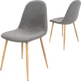Design stoel (set van 4) met stofbekleding in donkergrijs
