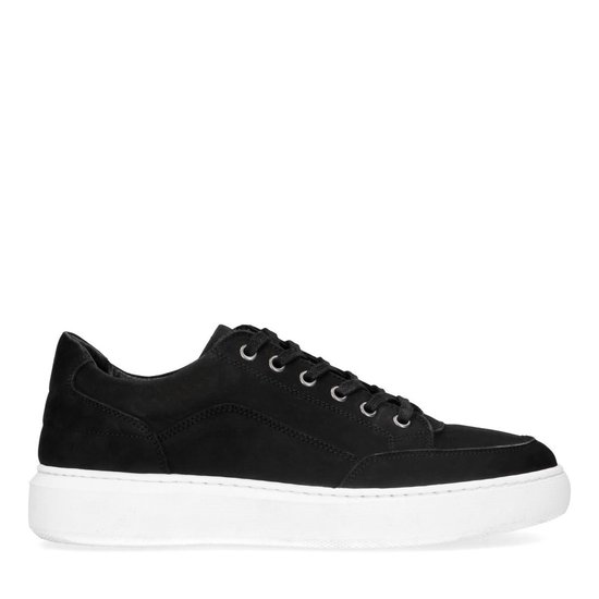 Manfield Heren Zwarte nubuck sneakers Maat 41 bol