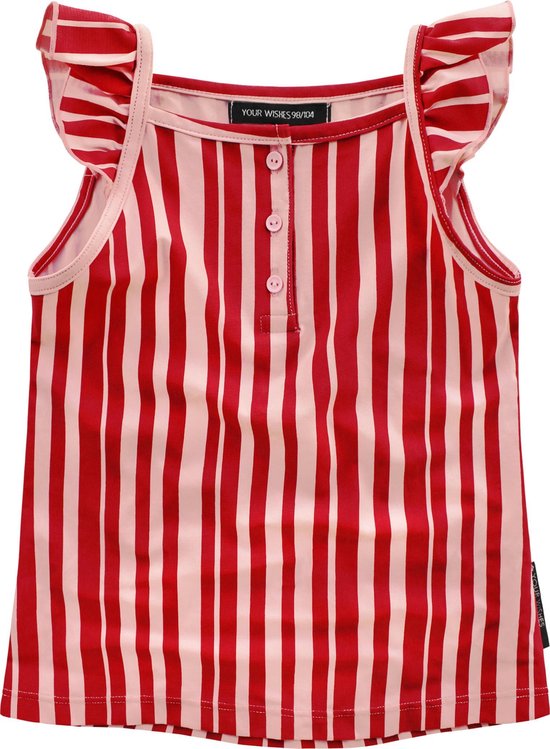 Foto: Your wishes ruffle singlet pink stripes topje roze meisjes maat 98 104