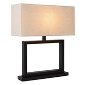 Atmooz - Lampe de table Valencienne - Chambre / Salon - Pour l'intérieur - Industriel - Couleur noir et blanc - Hauteur = 51cm - Métal