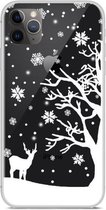 GadgetBay Kerst flexibel sneeuw hoesje winter case christmas iPhone 11 Pro - Transparant