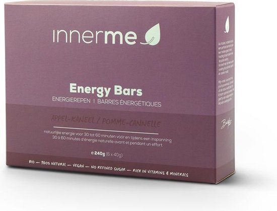 Energy Bars 'Appel-Kaneel' (6x40g) - bio & VEGAN sportreep - gezonde energie - licht verteerbaar
