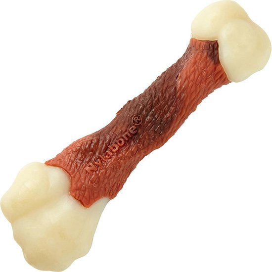 Nylabone Extreme Femur Alternative kauwbot, met beige uiteinden en bruin, gedetailleerd middenstuk.
