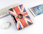 P.C.K. Hoesje/Boekhoesje/Bookcover/Case draaibaar Engelse vlag / UK vlag print geschikt voor 10 inch Tablets universeel MET PEN EN GLASFOLIE