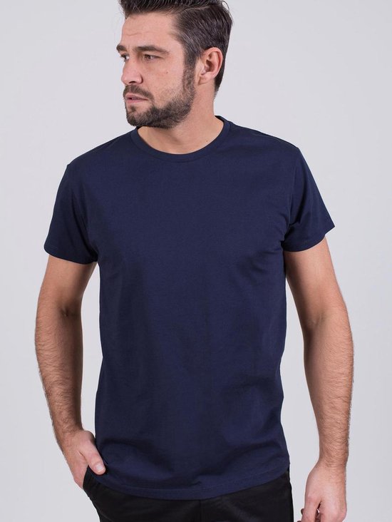 Heren t shirt donkerblauw katoen - SIDNEY | bol.com