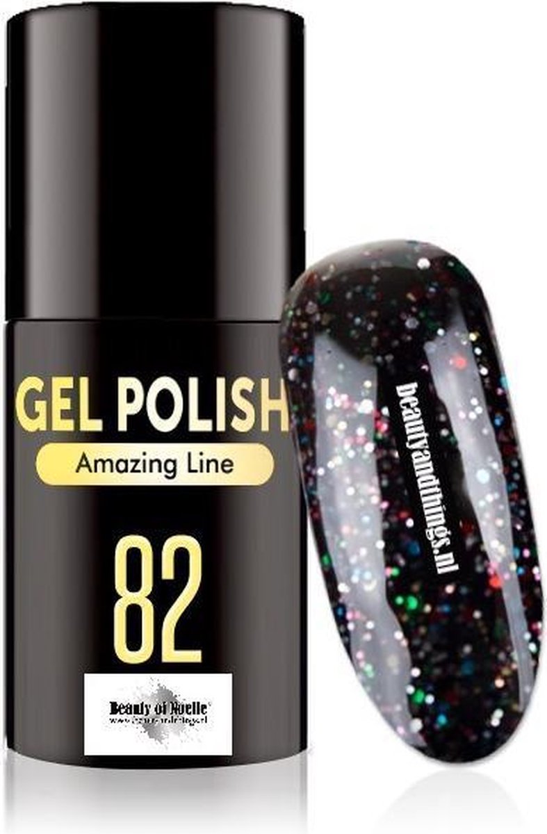 Beauty of Noelle© Top-Line Gellak 82 disco black 5ml - gel nagels - acrylnagels - nep nagels - manicure