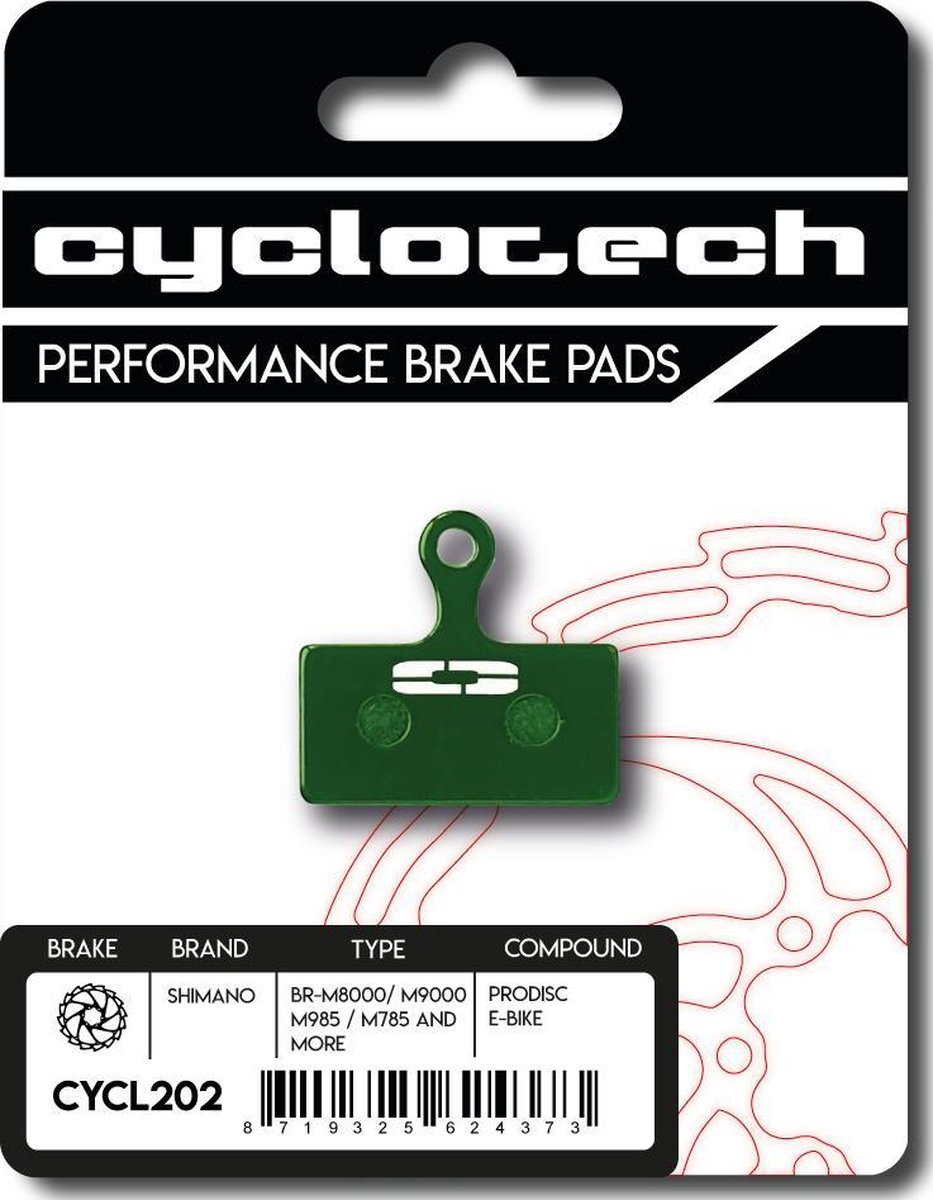 Cyclotech Prodisc E-bike remblokken voor o.a. Shimano XT - XTR - SLX - DEORE