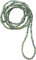 Melady Halsketting Dames 4mm*1m Groen Glas Ketting Dames Kralenketting
