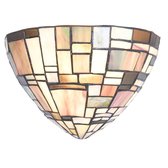 LumiLamp Wandlamp Tiffany 30x16x18 cm Bruin Beige Glas Driehoek Muurlamp