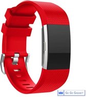 Horloge band | geschikt voor de Fitbit Charge 2 | siliconen sport armband| activity tracker | rood | small
