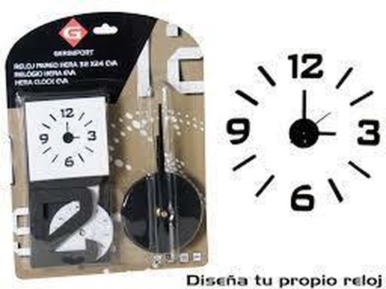 Horloge murale moderne cadeau horloge 3D horloge collante cadeau noir |  bol.com
