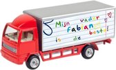 lkmn model vrachtwagen met naam kunststof - rood