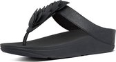FitFlop™ Fino leaf Toe-Thongs Leather All Black - Maat 40