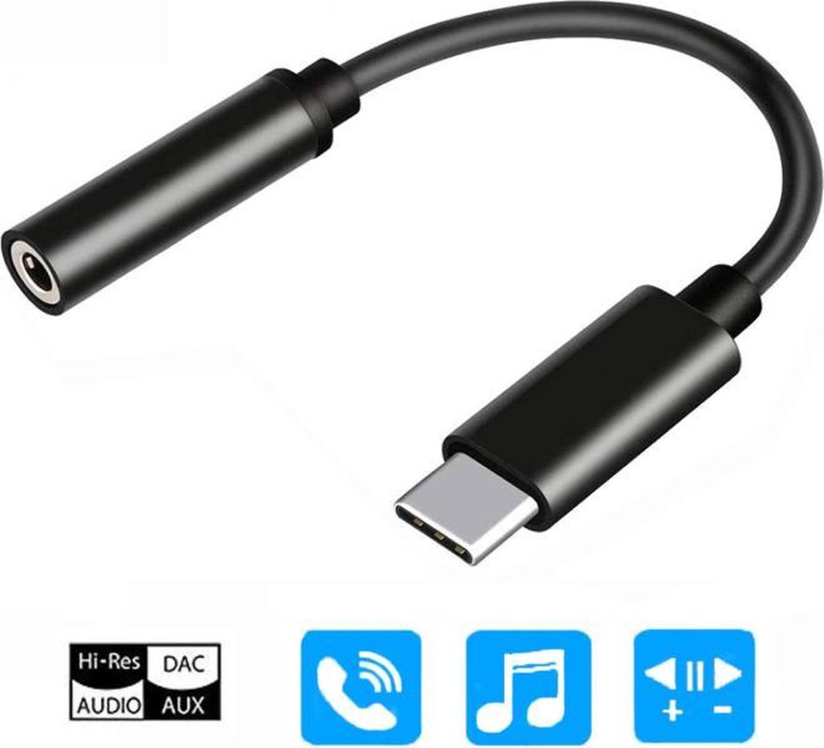 UsbC naar Jack 3.5mm (Aux) Adapter TypeC to Aux Compatible with