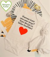 Rompercity - Design Romper Wanneer komt Oma weer langs? Knuffelen! / Biologisch Katoen / Geboorte Cadeau / Maat 50-56