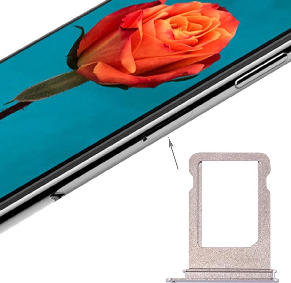 iPhone X Simkaarthouder Sim tray | Zilver / Silver | Reparatie Onderdeel
