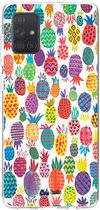 Casetastic Samsung Galaxy A71 (2020) Hoesje - Softcover Hoesje met Design - Happy Pineapples Print