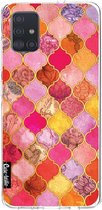 Casetastic Samsung Galaxy A51 (2020) Hoesje - Softcover Hoesje met Design - Pink Moroccan Tiles Print