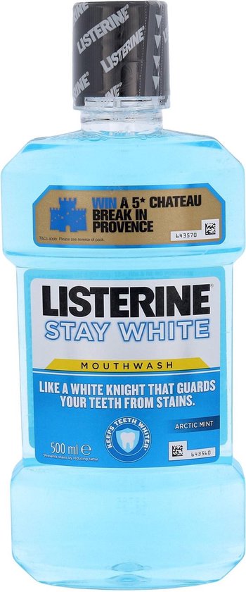 Dressoir Lucky vlam Listerine Mondwater - Stay White 500 ml | bol.com