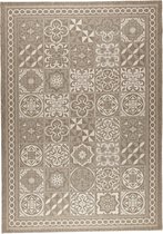 Ikado  Modern tapijt met tegel dessin, taupe en champagne  160 x 230 cm