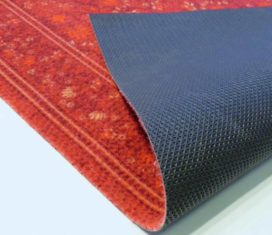 Hanse Home Tapijtloper Plant, 80 x 250 cm, zacht, laagpolig tapijt, retro vintage design, loper voor hal, slaapkamer, kinderkamer, badkamer, woonkamer, keuken, decoratieve loper, rood