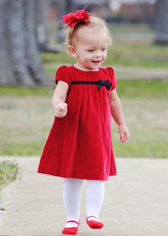 Baby meisje maillot leggings-maat 6-12 maanden-rood-anti-slip  zooltjes-katoen | bol.com