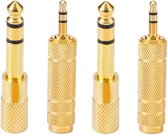3.5mm Jack Naar 6.35mm Verloop Plug Set - Stereo Audio Adapter Connector Set - 4 Stuks set