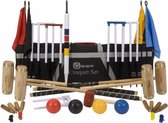 Ultieme Executive Croquet Set, koperen banden, kunststof ballen, 16 mm dikke stalen poorten Croquet Draagtas Klasse en Geweldig