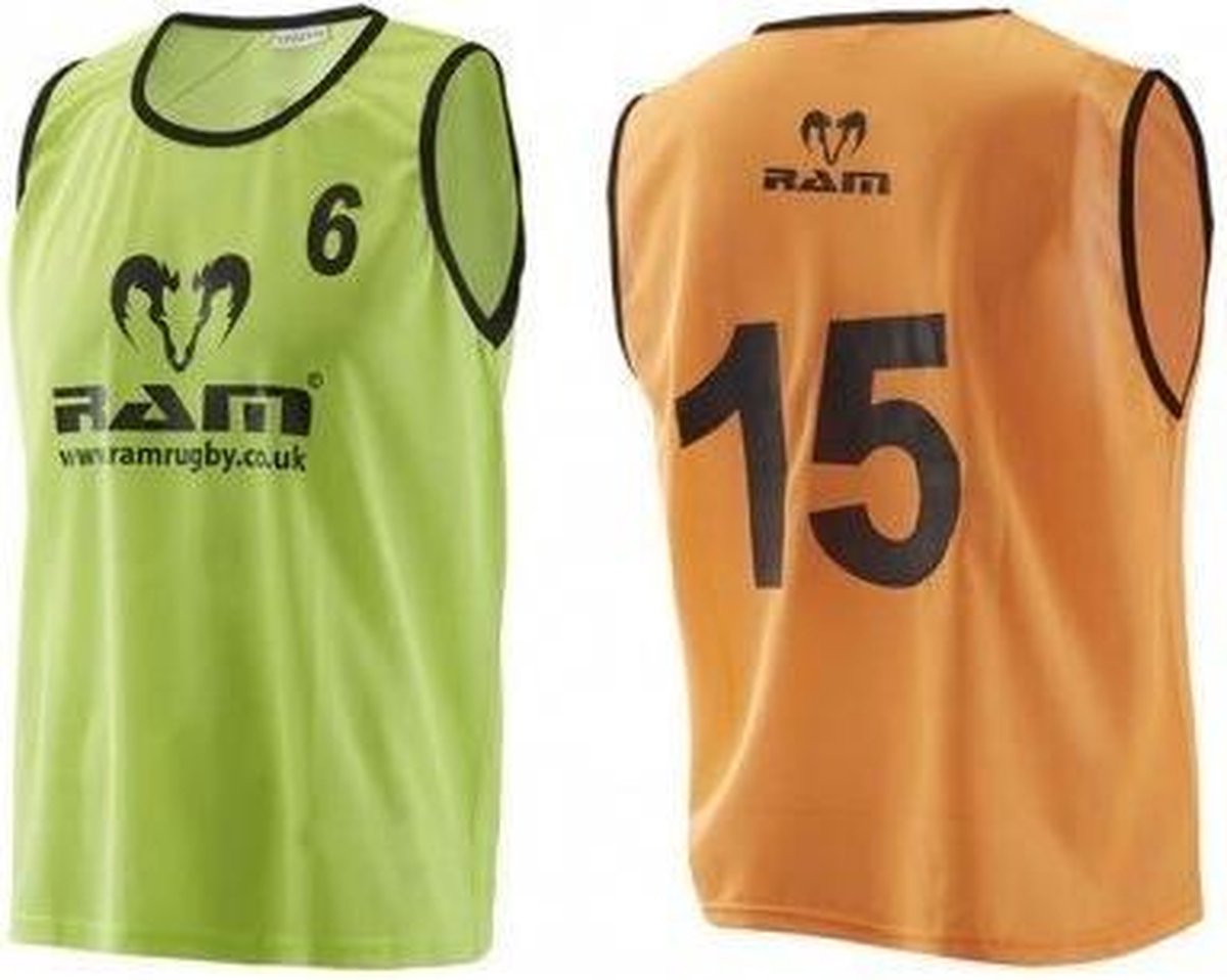 Training Hesjes - Genummerd - met draagtas - Geel - Junior - 15 stuks