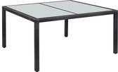 Tuintafel 150x90x75 cm poly rattan zwart