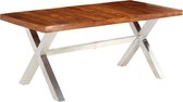 Eettafel 180x90x76 cm massief hout met sheesham afwerking