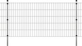 Dubbelstaafmatten en palen 2008x1030 mm 28 m zilverkleurig