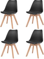 Eetkamerstoelen 4 st kunstleer zwart