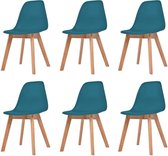 Eetkamerstoelen 6 st kunststof turquoise