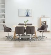 Eetkamerstoelen draaibaar 6 st stof taupe