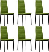 Eetkamerstoelen 6 st kunstleer limegroen