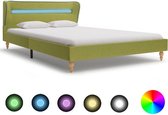 Bedframe met LED stof groen 120x200 cm