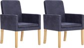 Eetkamerstoelen 2 st kunstsuéde grijs
